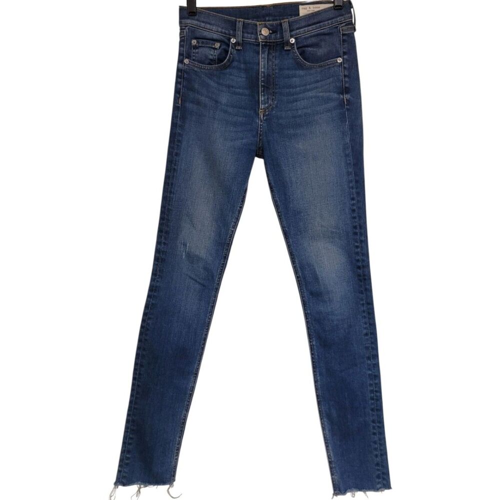 Rag & Bone High Rise Skinny Jeans W27 Raw Hem Size 26 Womens
